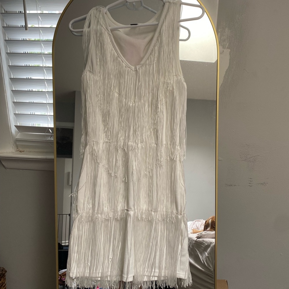 White fringe dress